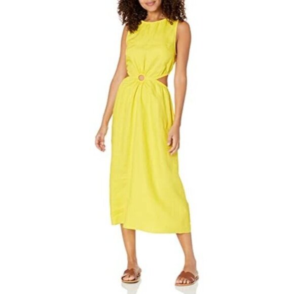 The Drop Dresses & Skirts - NWT vThe Drop Women's Sade Linen Cutout Midi, Lemon, L